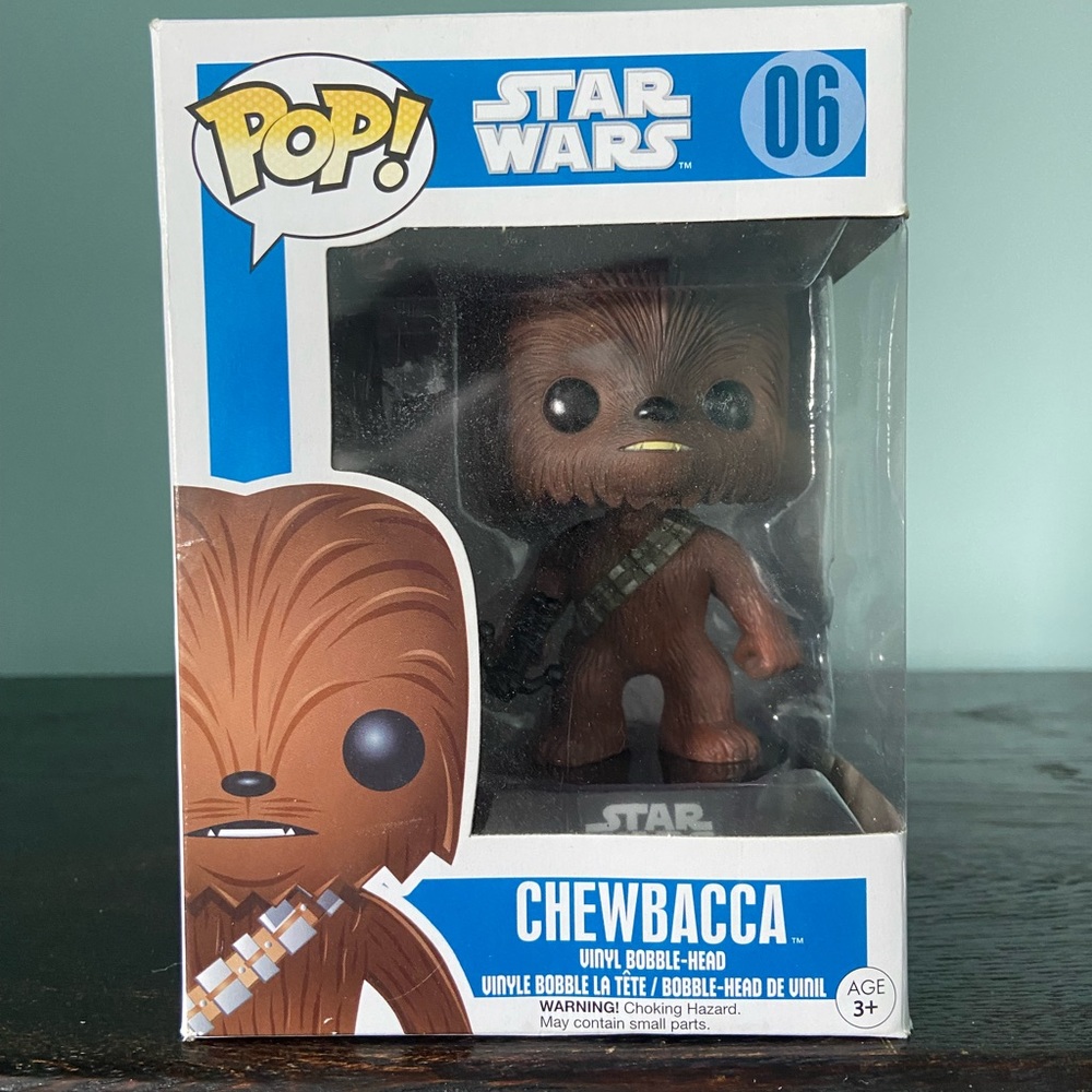 - Funko Star Wars Chewbacca #6, blue box bobble head NIB